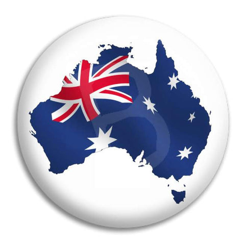 Australia Shaped Flag Button Badge