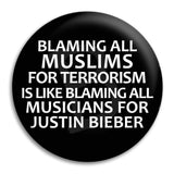 Blaming All Muslims Button Badge
