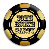 Bucks Party Poker Chip Button Badge
