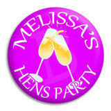 Hens Party Champagne Button Badge