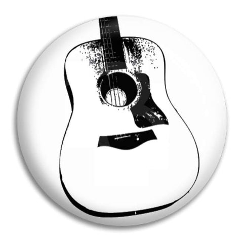 Acoustic Guitar Button Badge