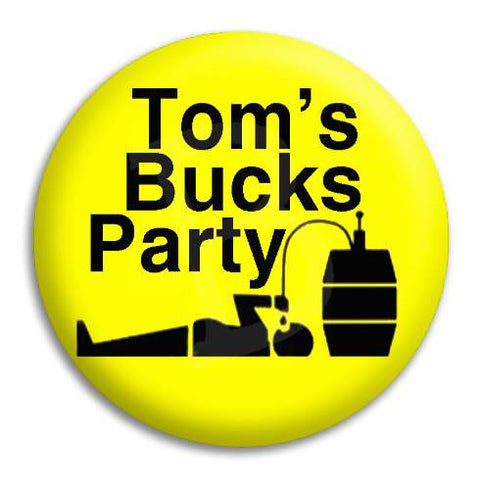 Bucks Party Drunk Keg Guy Customisable Button Badge