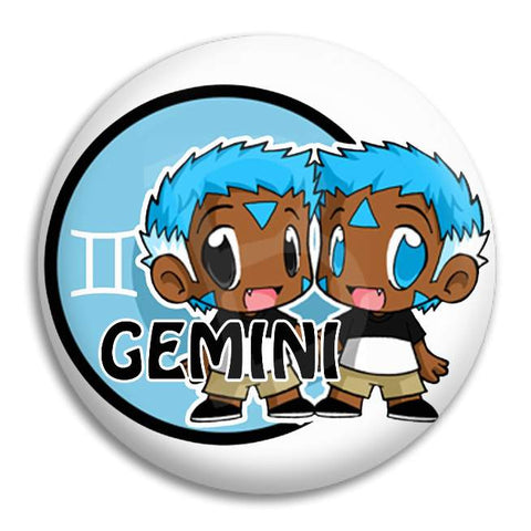 Cartoon Gemini Button Badge