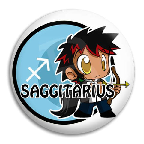 Cartoon Saggitarius Button Badge