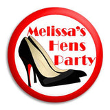 Hens Party Black Heels Button Badge