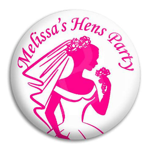 Hens Party Bride Customisable Button Badge