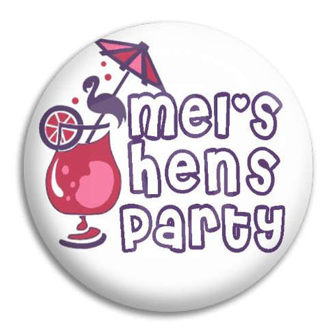 Hens Party Cocktail Customisable Button Badge