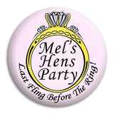 Hens Party Diamond Ring Button Badge