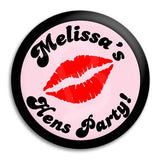 Hens Party Pouty Lips Button Badge