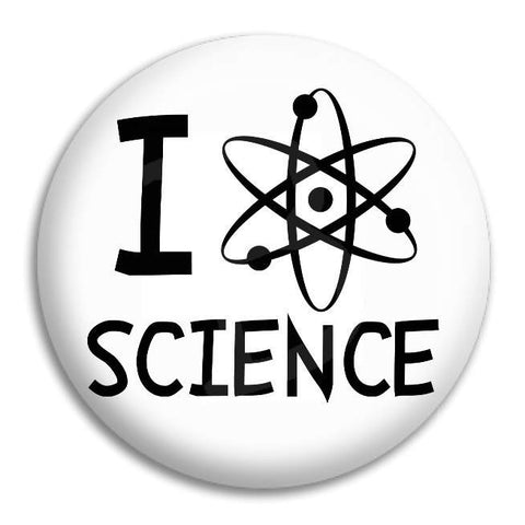 I Atom Science Button Badge