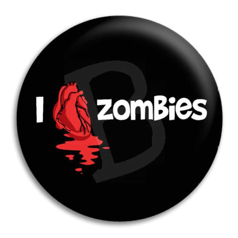 I Heart Zombies Button Badge