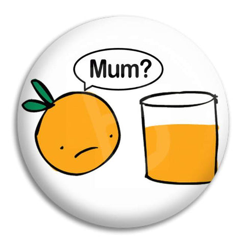 Orange Mum Button Badge
