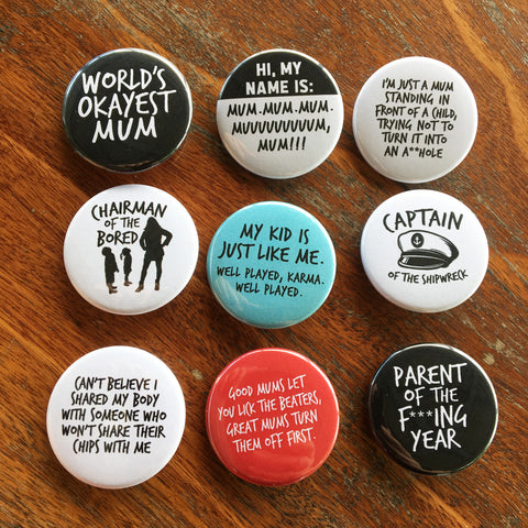 Parenting Fails Funny Button Badge Pack
