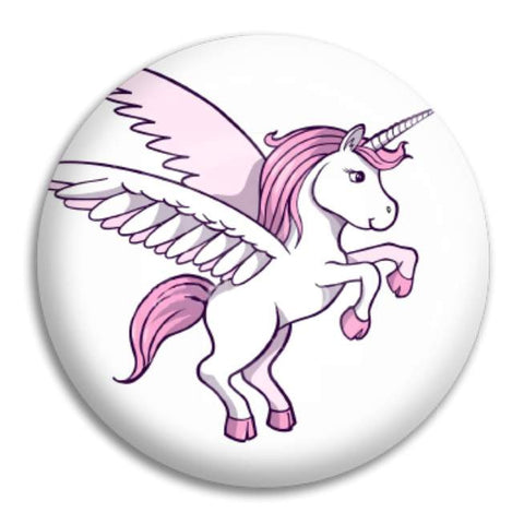 Winged Unicorn Button Badge