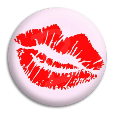 Kiss Red Lipstick 2 Button Badge